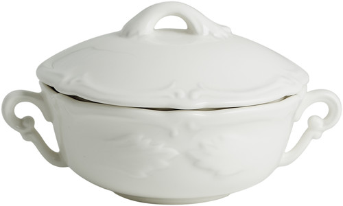 Coffret De 2 Tasses Avec Soucoupes Rocaille Blanc